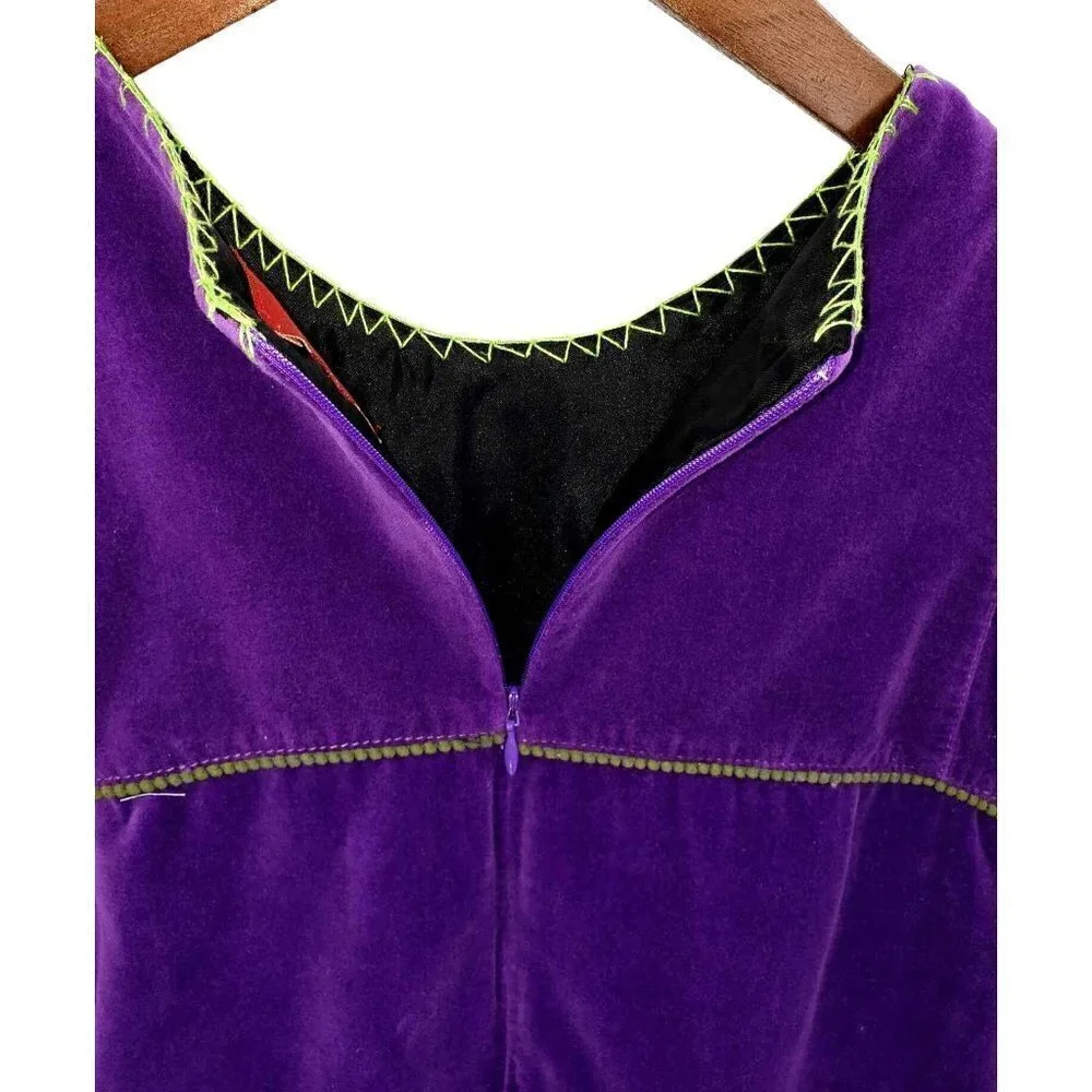 Oilily Dress Sz 140 EU 8 10 US‎ Girls Age 8-12 Purple Jumper Embroidered Flowers